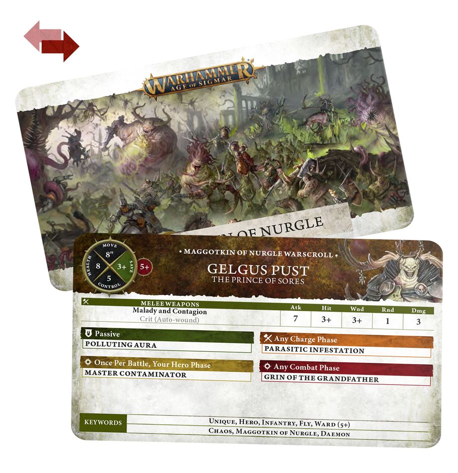 Maggotkin of Nurgle: Warscroll Cards
