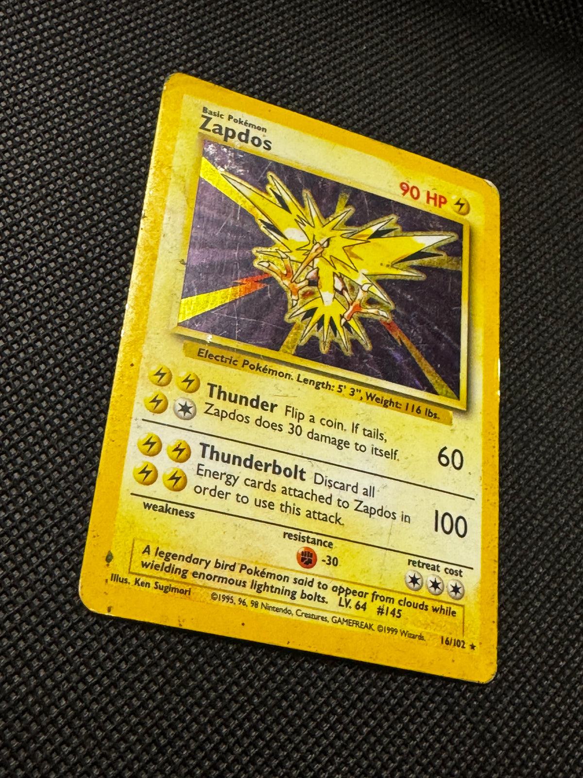 Zapdos 16/102 - Base Set / Holo