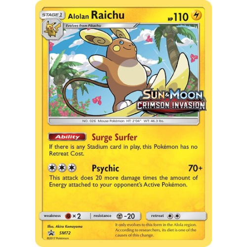 Alolan Raichu SM72 - SM Black Star Promos