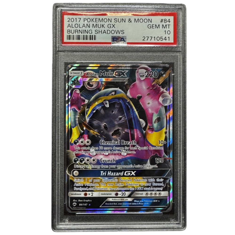 Alolan Muk GX 84/147 - Burning Shadows  / PSA 10