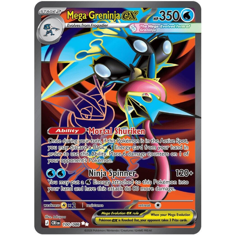 Mega Greninja ex 100/086 - Chaos Rising