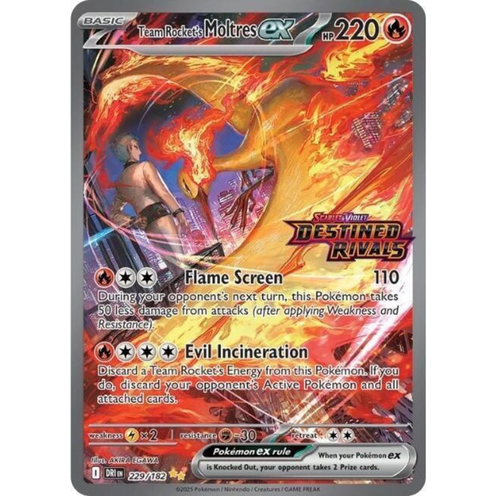 Team Rocket's Moltres ex 229/182 - Destined Rivals / Stemped