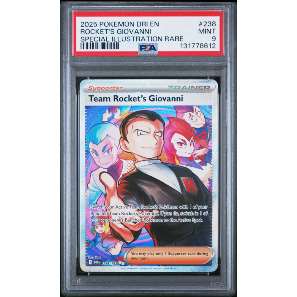 Team Rocket's Giovanni 238/182 - Destined Rivals / PSA 9