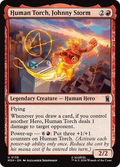 Human Torch, Johnny Storm - Marvel Super Heroes